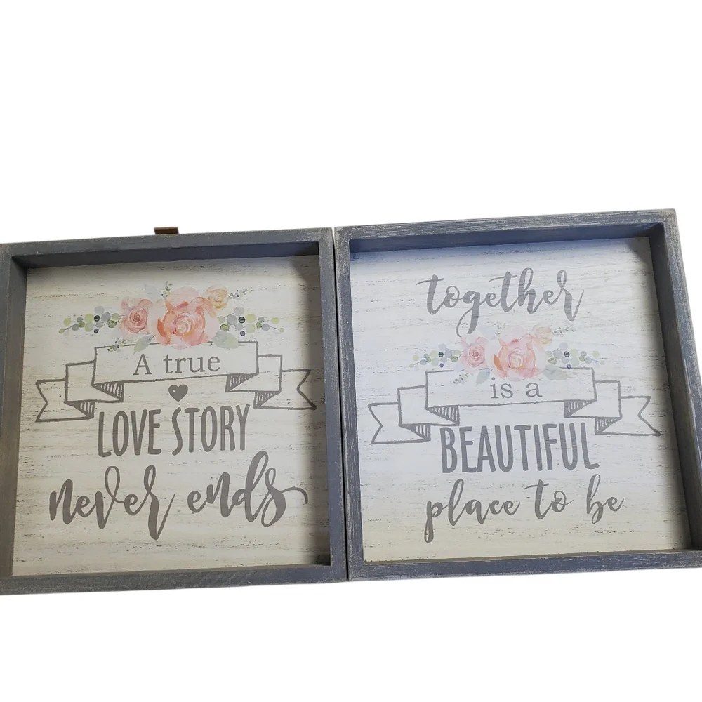 Love Story Decorative Wall Art Set with Inspirational Quotes New